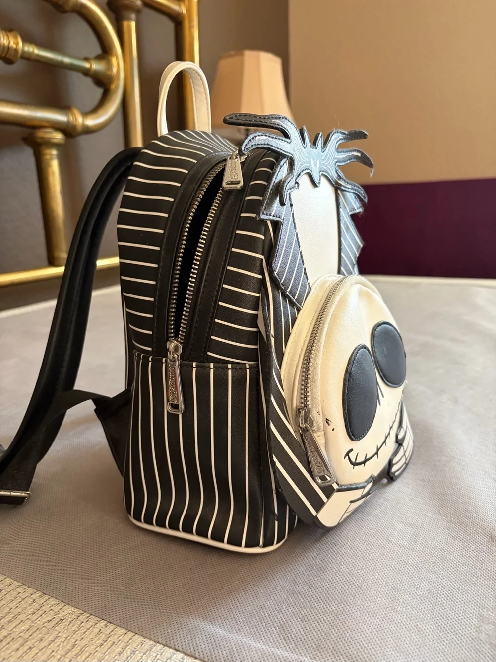 Jack Skellington Themed Black & White Mini LOUNGEFLY Backpack